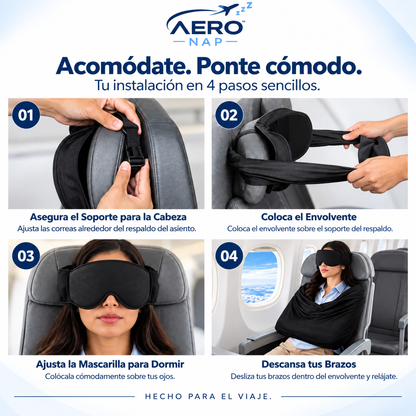 AERONAP™ El kit 3 en 1 para dormir en avión como primera clase